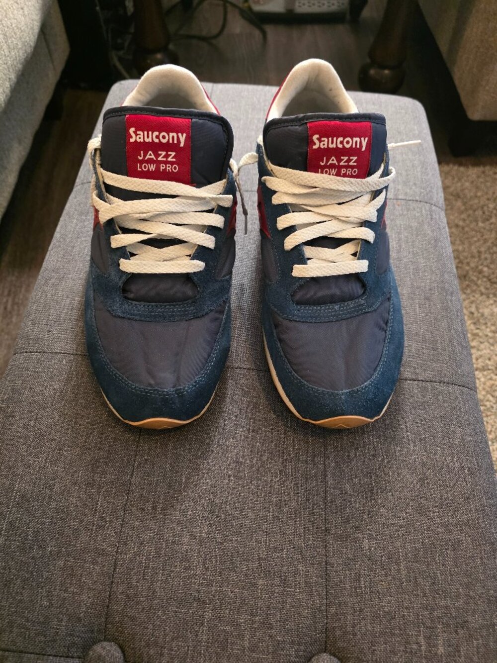 Saucony Original Jazz Low Pro Navy blue with red stripe Men Sz 11